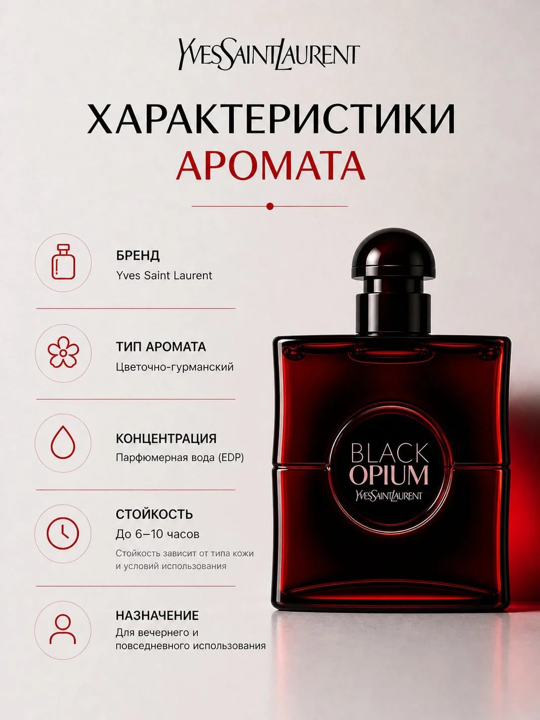 Yves Saint Laurent Yves Saint Laurent Black Opium Over Red 90 ml EDP — Парфюмерная вода — фото 4